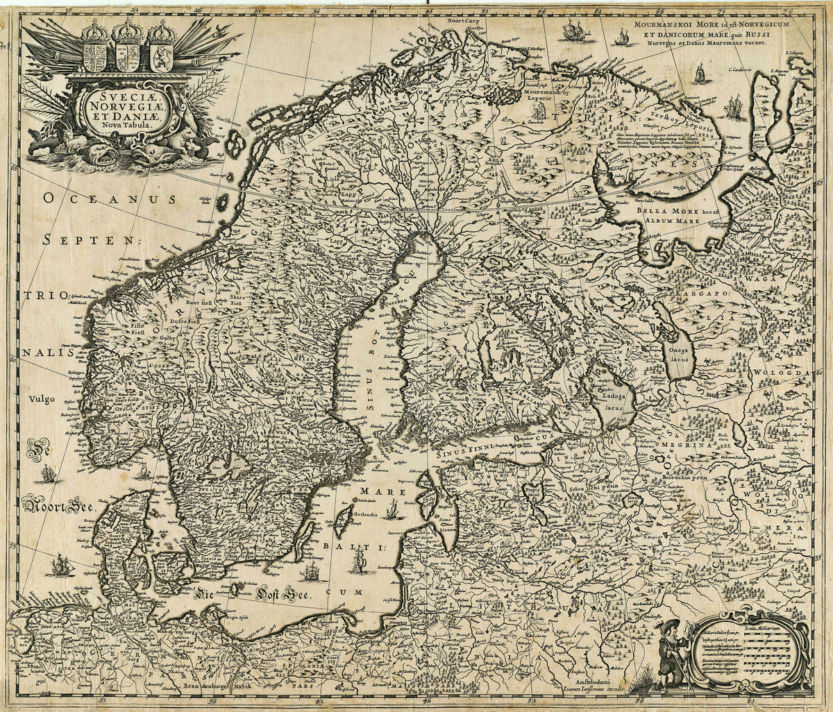 Hartă veche — Sveciæ și împrejurimile, 1646 — Jan Janssonius