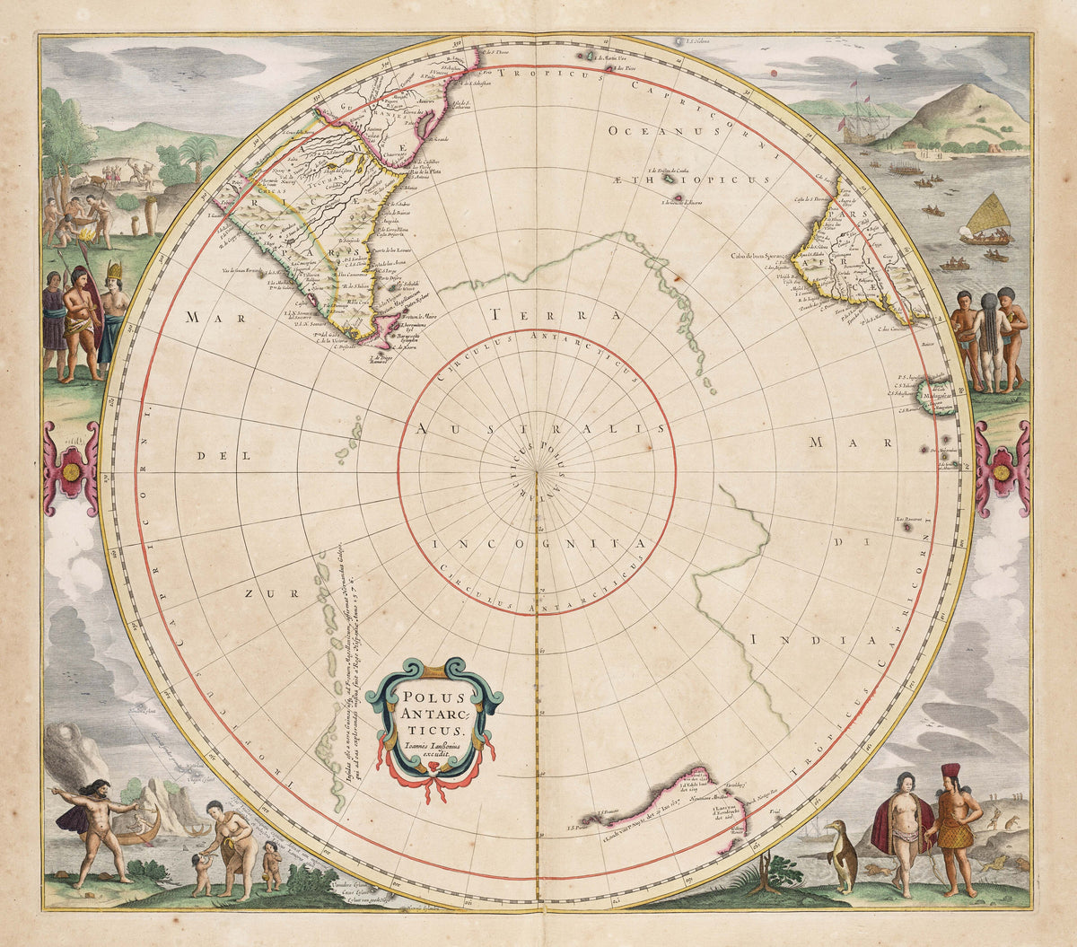 Hartă veche — Map Polus Antarcticus, 1657