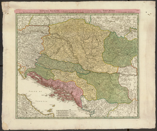 Hartă veche — Middle part of the Danube, 1731 — Johann Baptist Homann