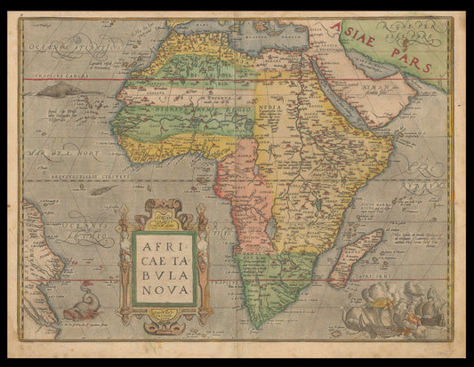 Hartă veche — Africae Tabula Nova — Abraham Ortelius