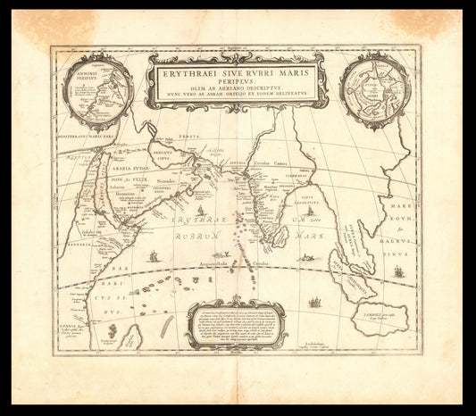 Hartă veche — Erythraei Sive Rubri Maris Periplus — Abraham Ortelius