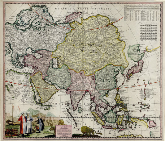 Hartă veche — Asia in tabula geographica delineatio