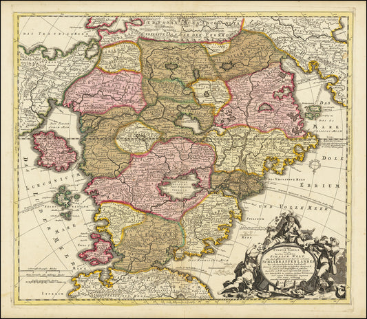 Hartă veche — Allegorical Cockaigne, 1700