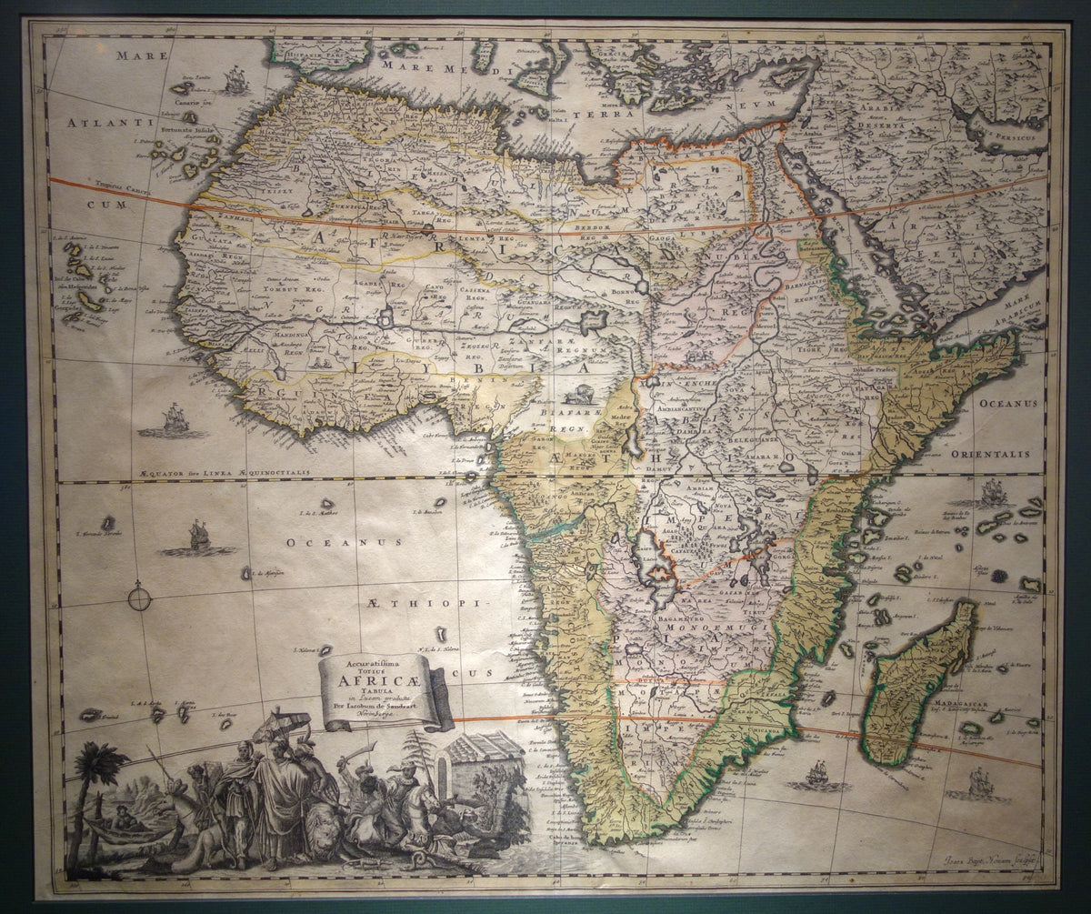 Hartă veche — Accuratissima Totius Africae in Lucem Producta, 1702 — Johann Baptist Homann