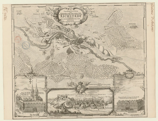 Hartă veche — Eigentliche Verzeichnung der Gegend und Prospecten der — Johann Baptist Homann