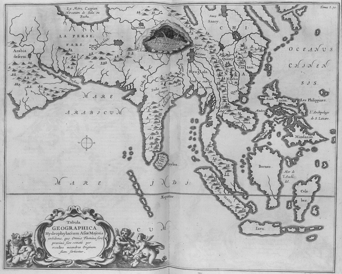 Hartă veche — Tabula Geographica Hydrophylacium Asiae Majoris exhíbens, quo