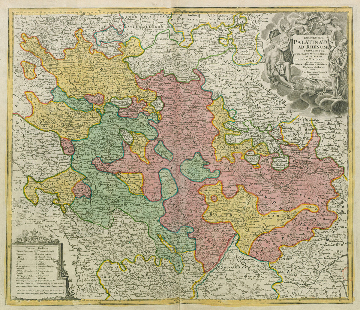 Hartă veche — Exactissima Palatinatus ad Rhenum Tabula in qua Episcopastus