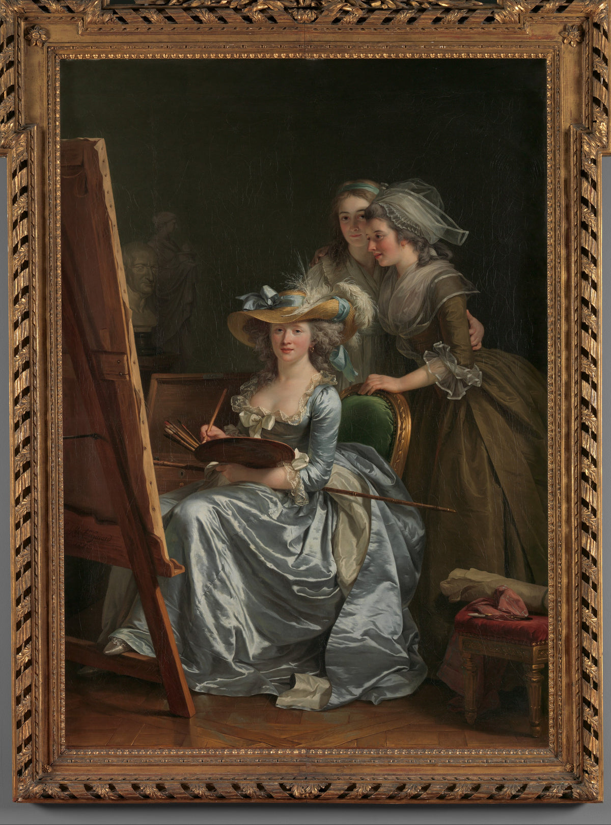 Self-Portrait with Two Pupils, Marie Gabrielle Capet (1761–1818) and Marie Marguerite Carraux de Rosemond (1765–1788) — Adélaïde Labille-Gui