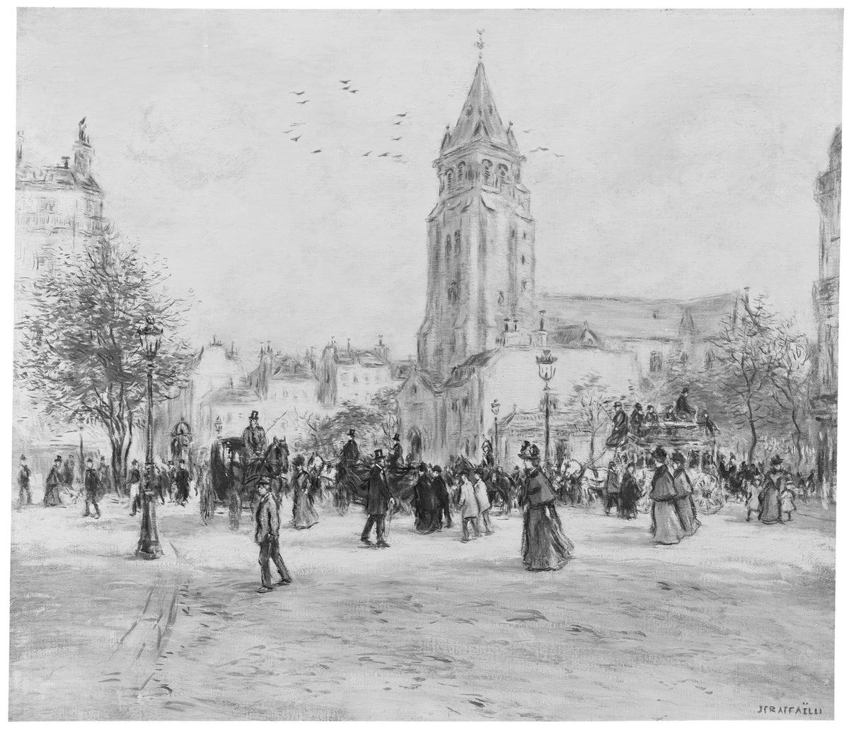 Place Saint-Germain-des-Prés, Paris — Jean-François Raffaëlli