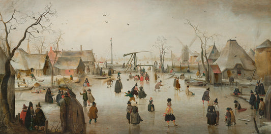 Peisaj de iarnă cu patinatori — Hendrick Avercamp, cca. 1608