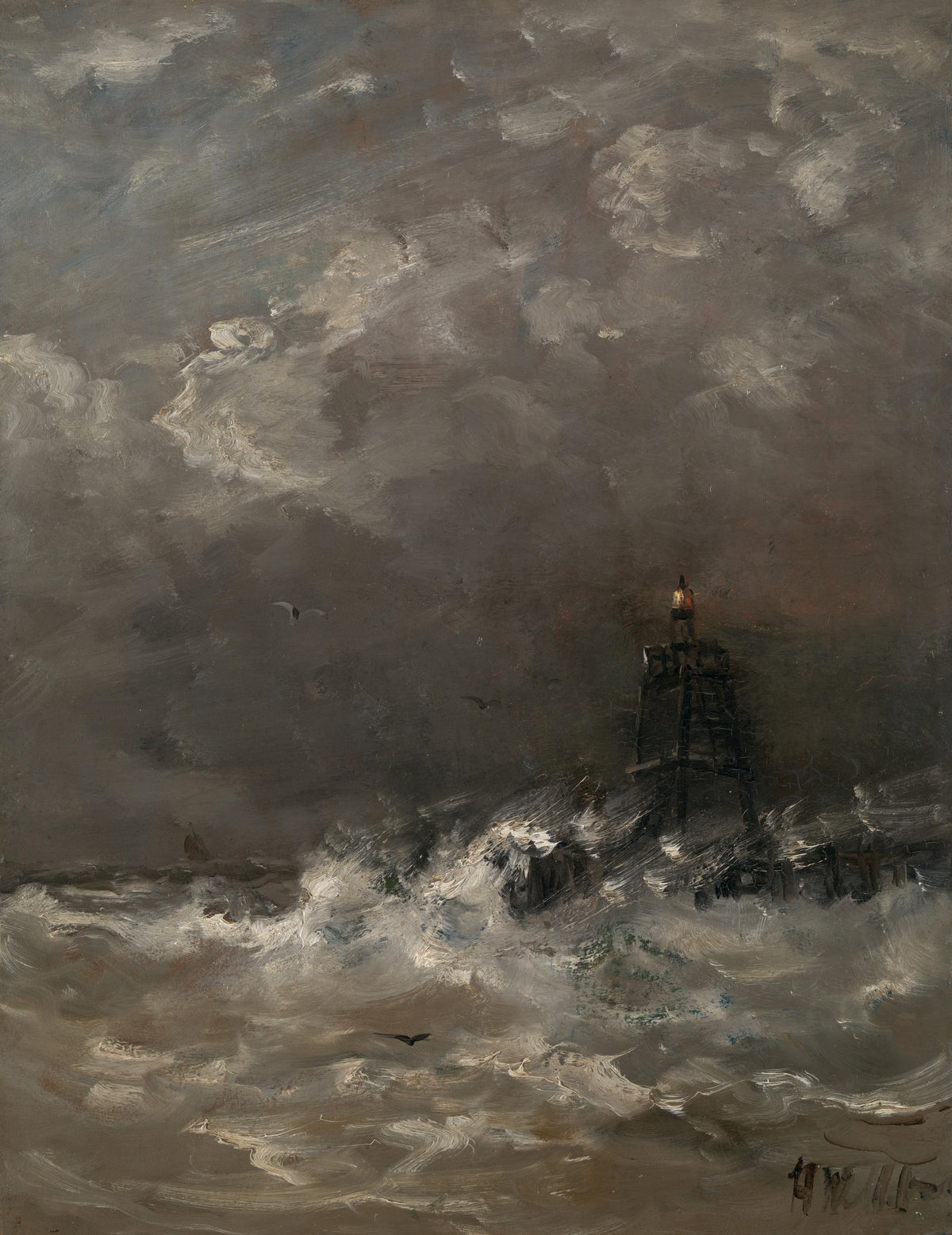 Far în valuri — Hendrik Willem Mesdag, cca. 1900