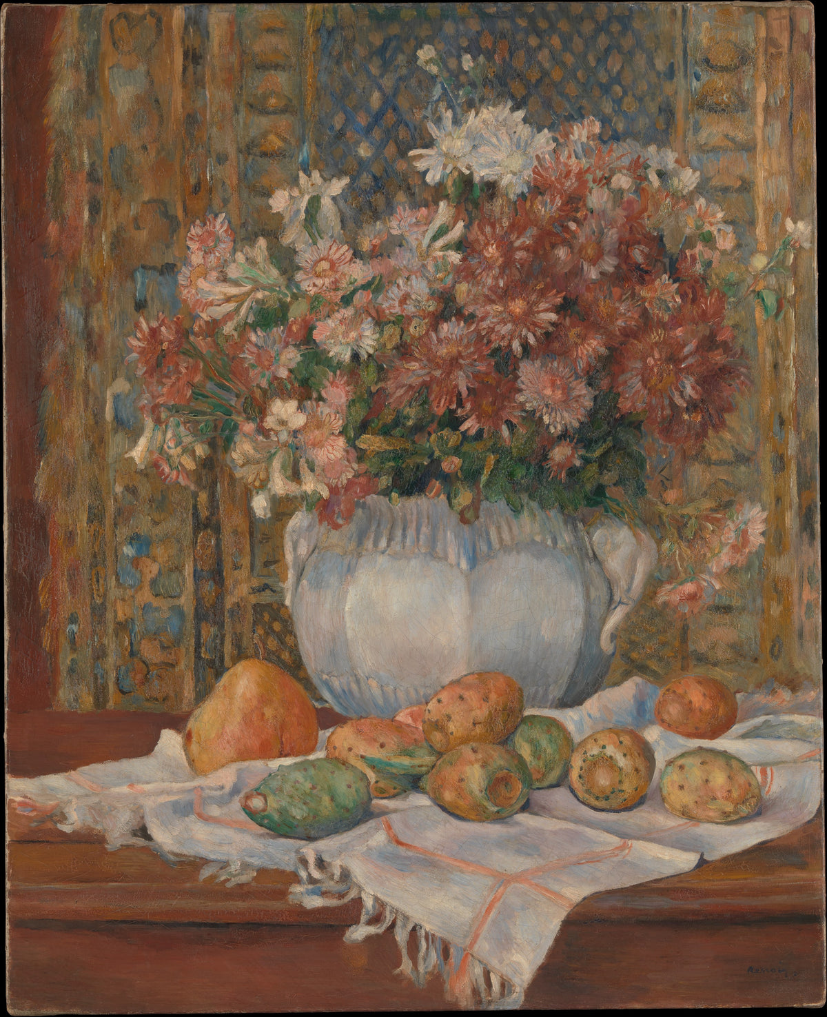 Natură moartă cu flori și smochini de India — Auguste Renoir