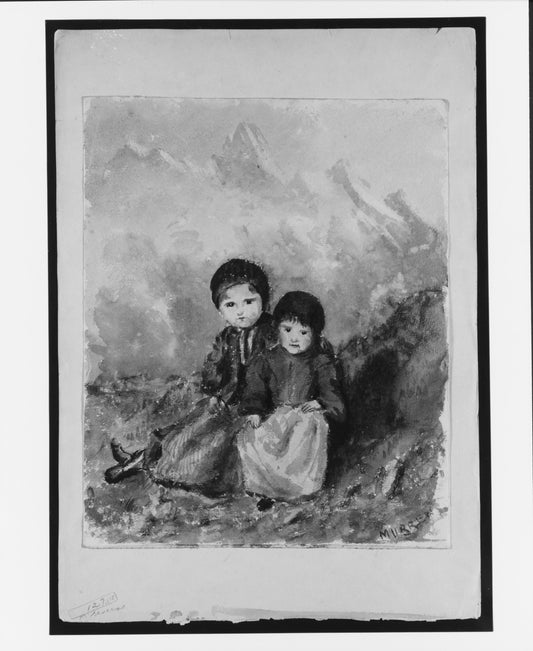 Doi copii într-un peisaj (Mürren) — John Singer Sargent