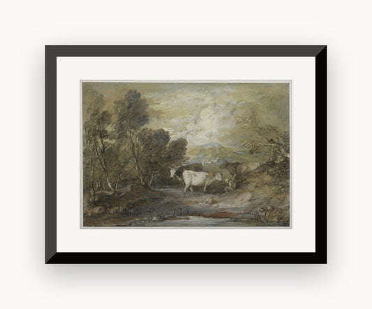 Un păstor cu trei vaci lângă un iaz de munte — Thomas Gainsborough
