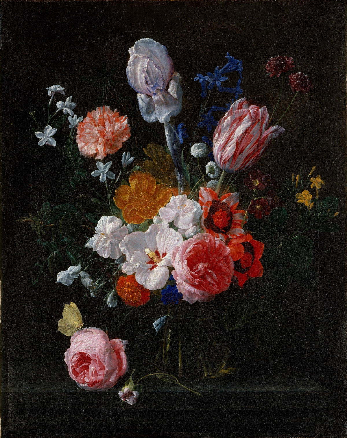Buchet de flori într-un vas de cristal — Nicolaes van Verendael