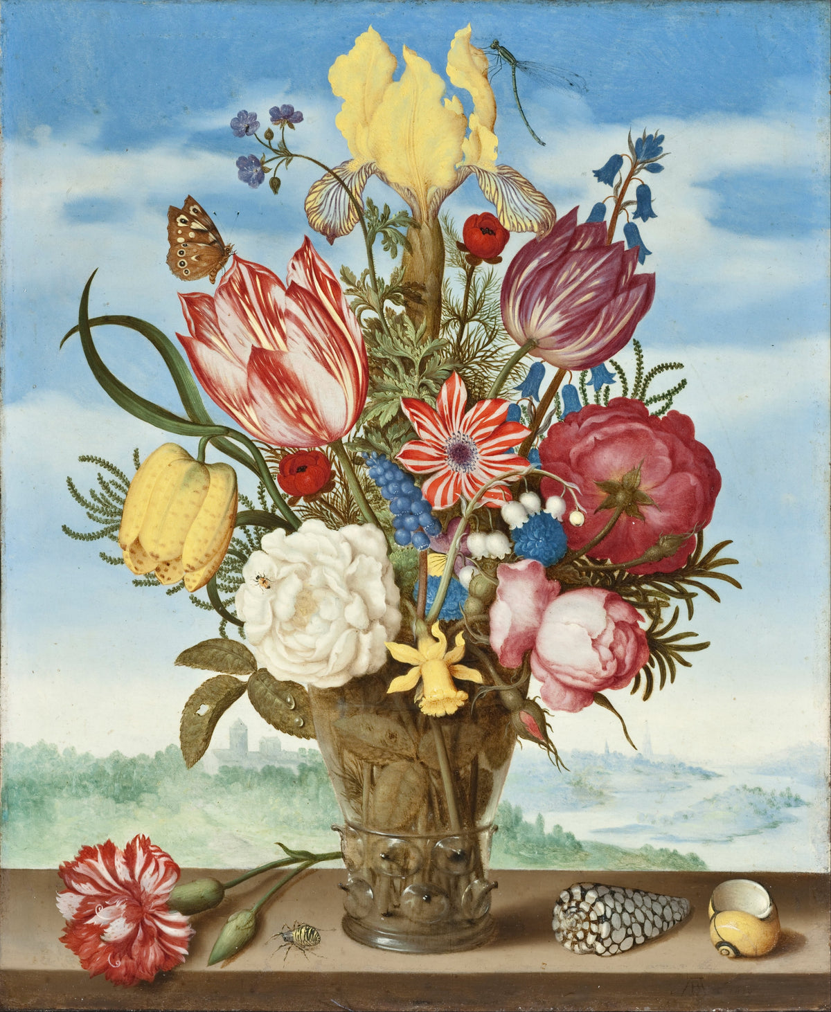 Buchet de flori pe un prag — Ambrosius Bosschaert