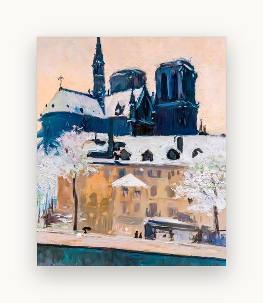 Absida catedralei Notre-Dame de Paris sub zăpadă — Miquel Utrillo