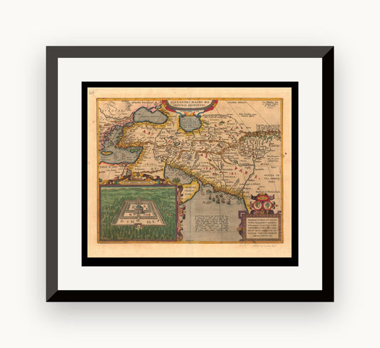 Hartă veche — Alexandri magni macedonis expeditio — Abraham Ortelius
