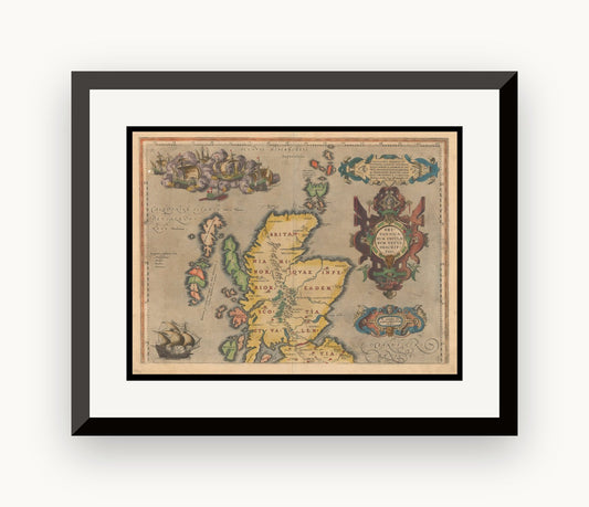 Hartă veche — Britannicarum Insularum Vetus Descriptio 01 — Abraham Ortelius
