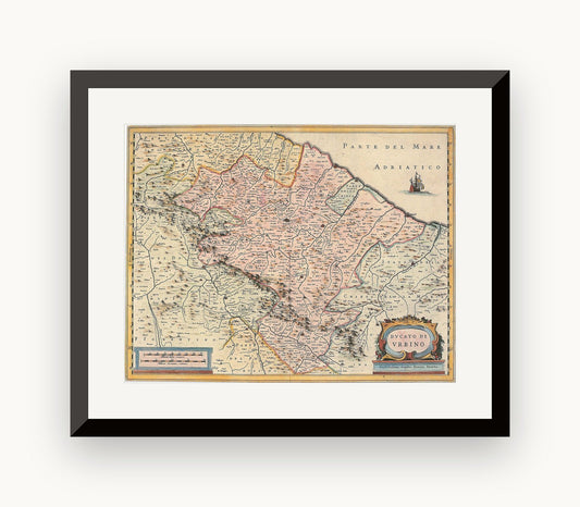 Hartă veche — Ducato di Urbino, 1635 — Henricus Hondius
