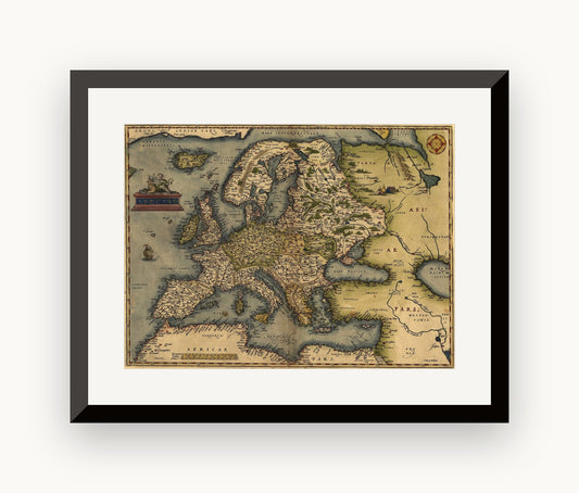 Hartă veche — Europa, 1572 — Abraham Ortelius