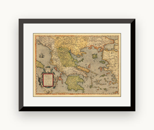 Hartă veche — Greece, 1584 — Abraham Ortelius