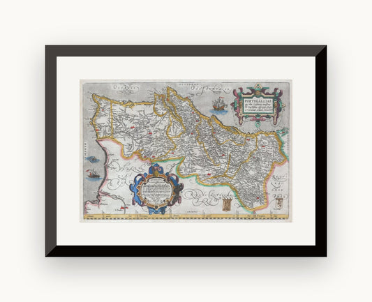 Hartă veche — Portugal ( Porvgalliae ), 1579 — Abraham Ortelius