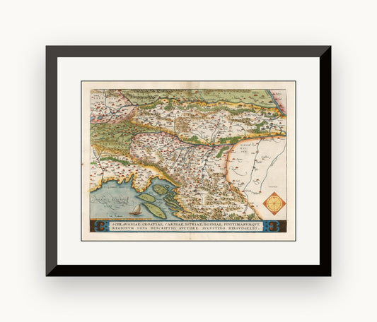 Hartă veche — Western Balkan, 1574 — Abraham Ortelius