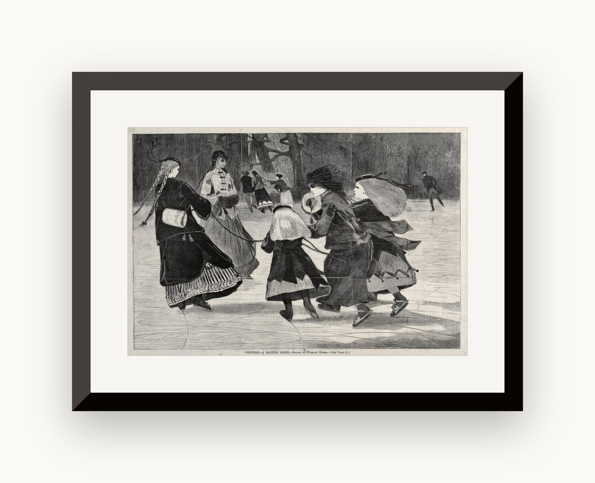 Iarnă — scenă de patinaj — Winslow Homer