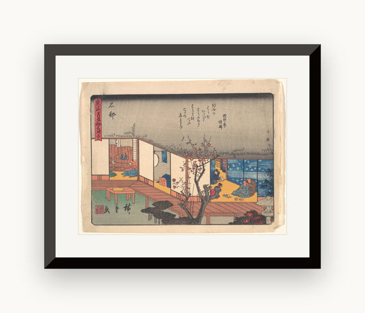 Ishibe, din seria „Cele 53 de stații ale drumului Tōkaidō" — Utagawa Hiroshige