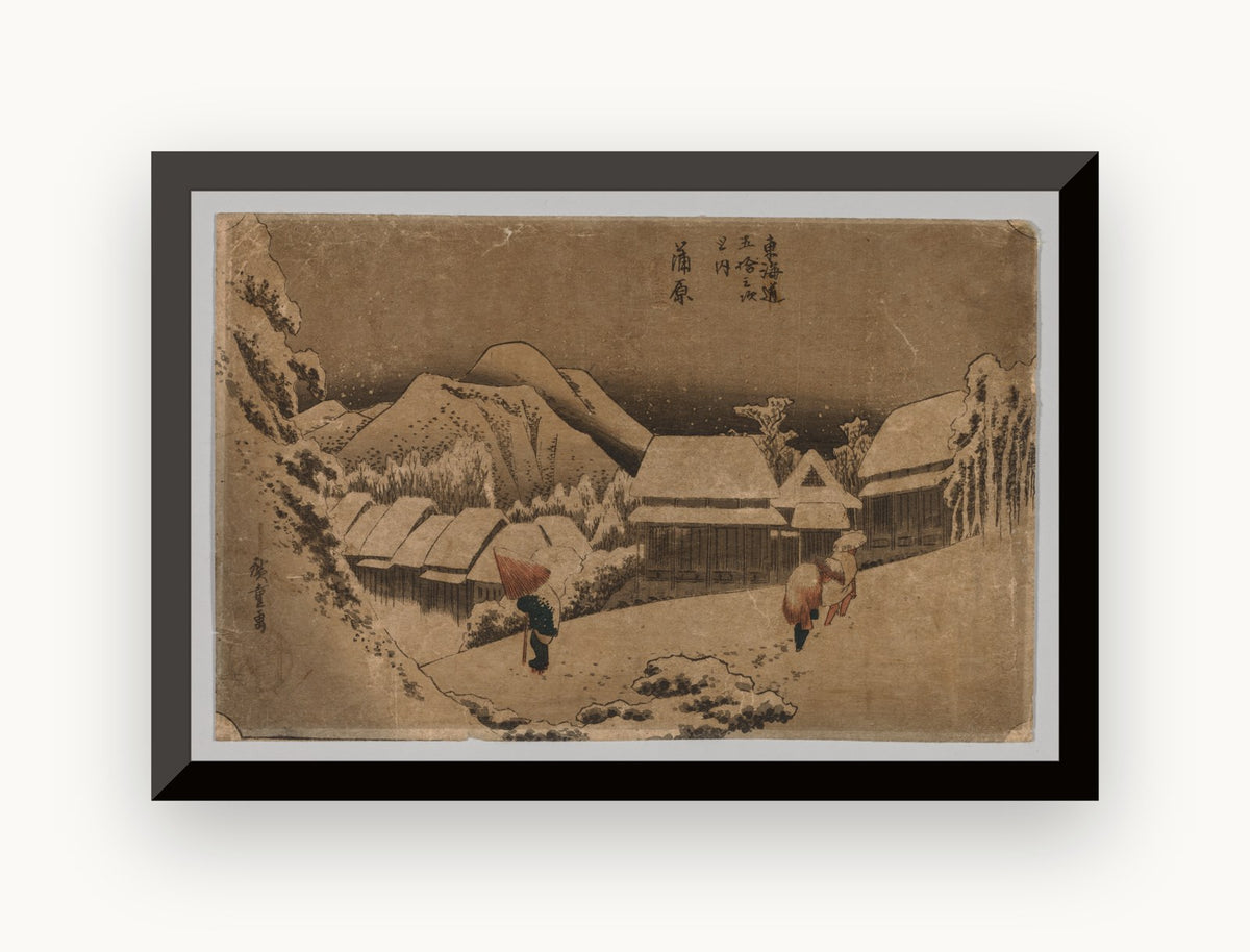 Kambara: ninsoare de seară — Utagawa Hiroshige