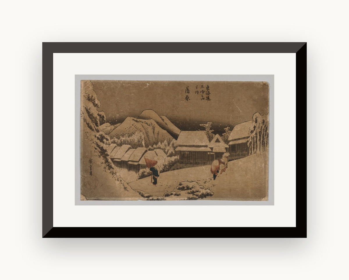 Kambara: ninsoare de seară — Utagawa Hiroshige