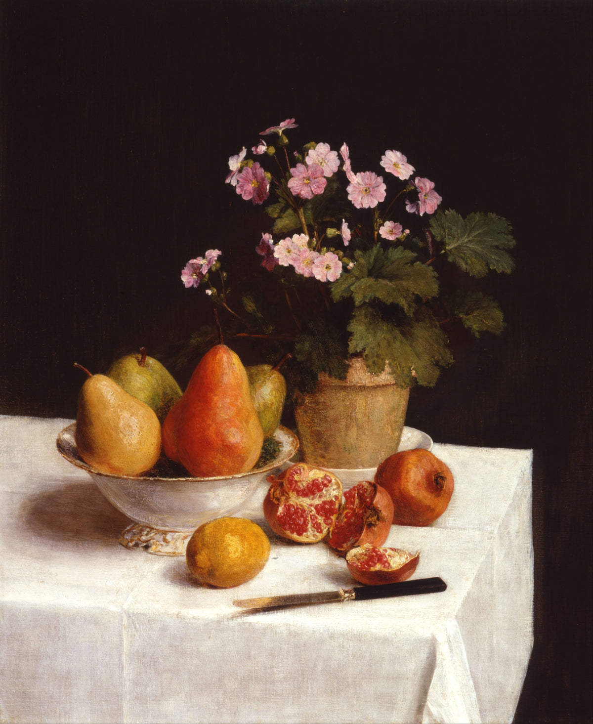 Natură moartă (ciuboțica-cucului, pere și rodii) — Henri Fantin-Latour