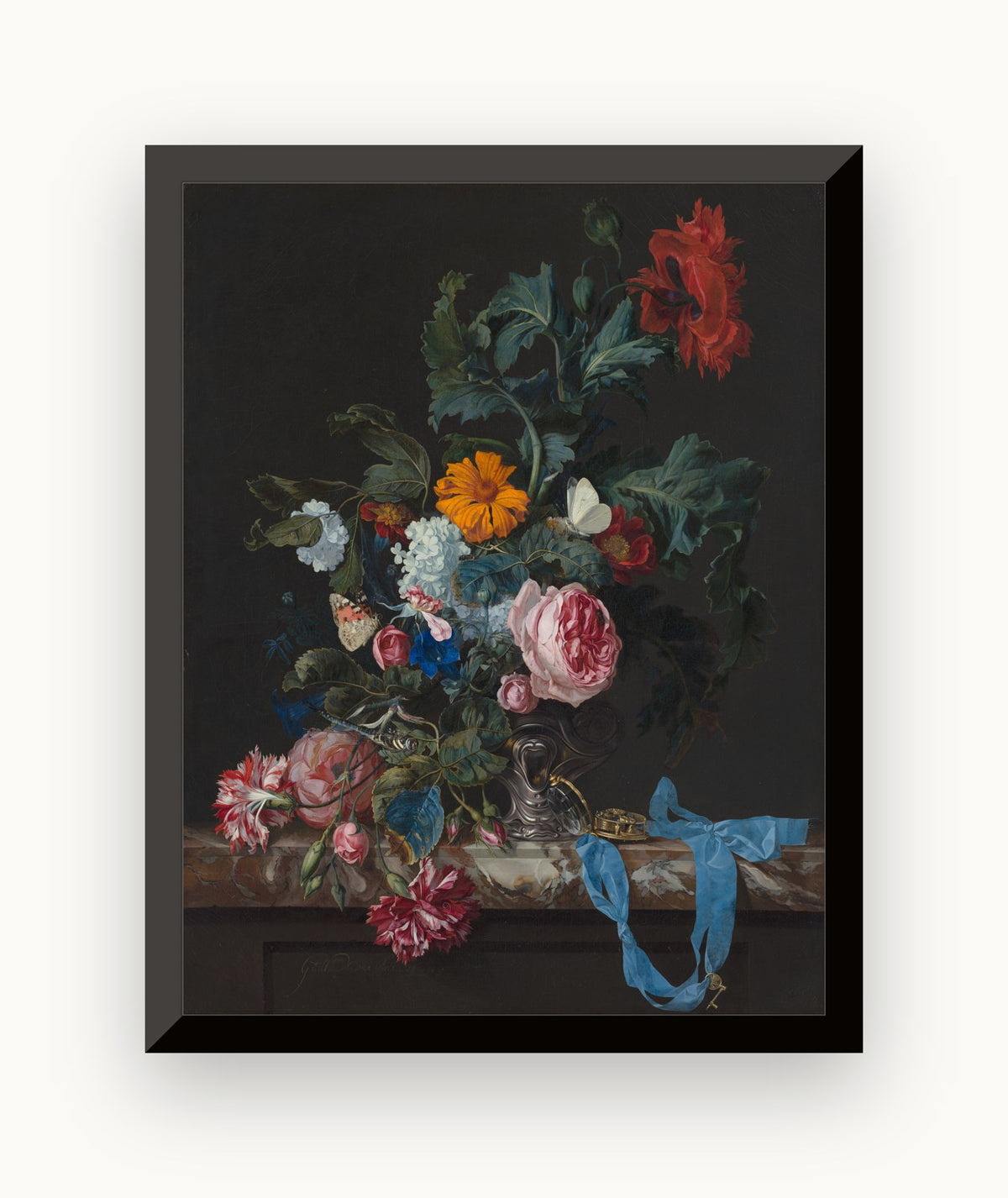 Natură moartă cu flori și ceas — Willem van Aelst