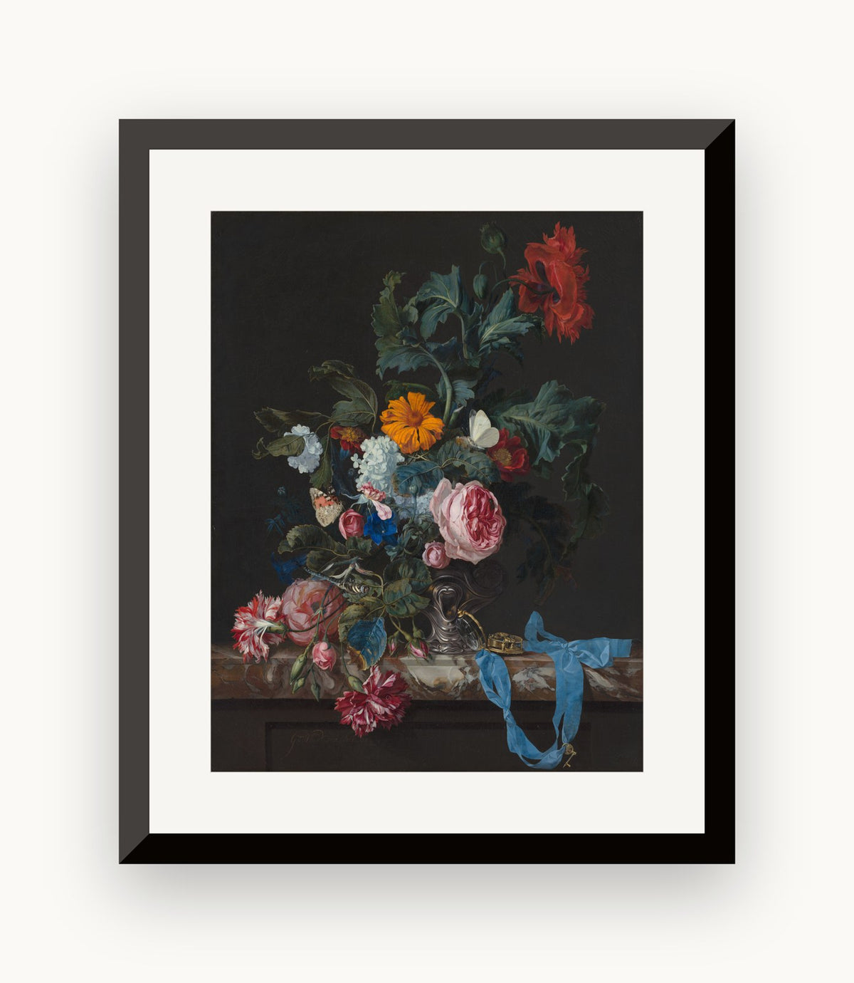 Natură moartă cu flori și ceas — Willem van Aelst
