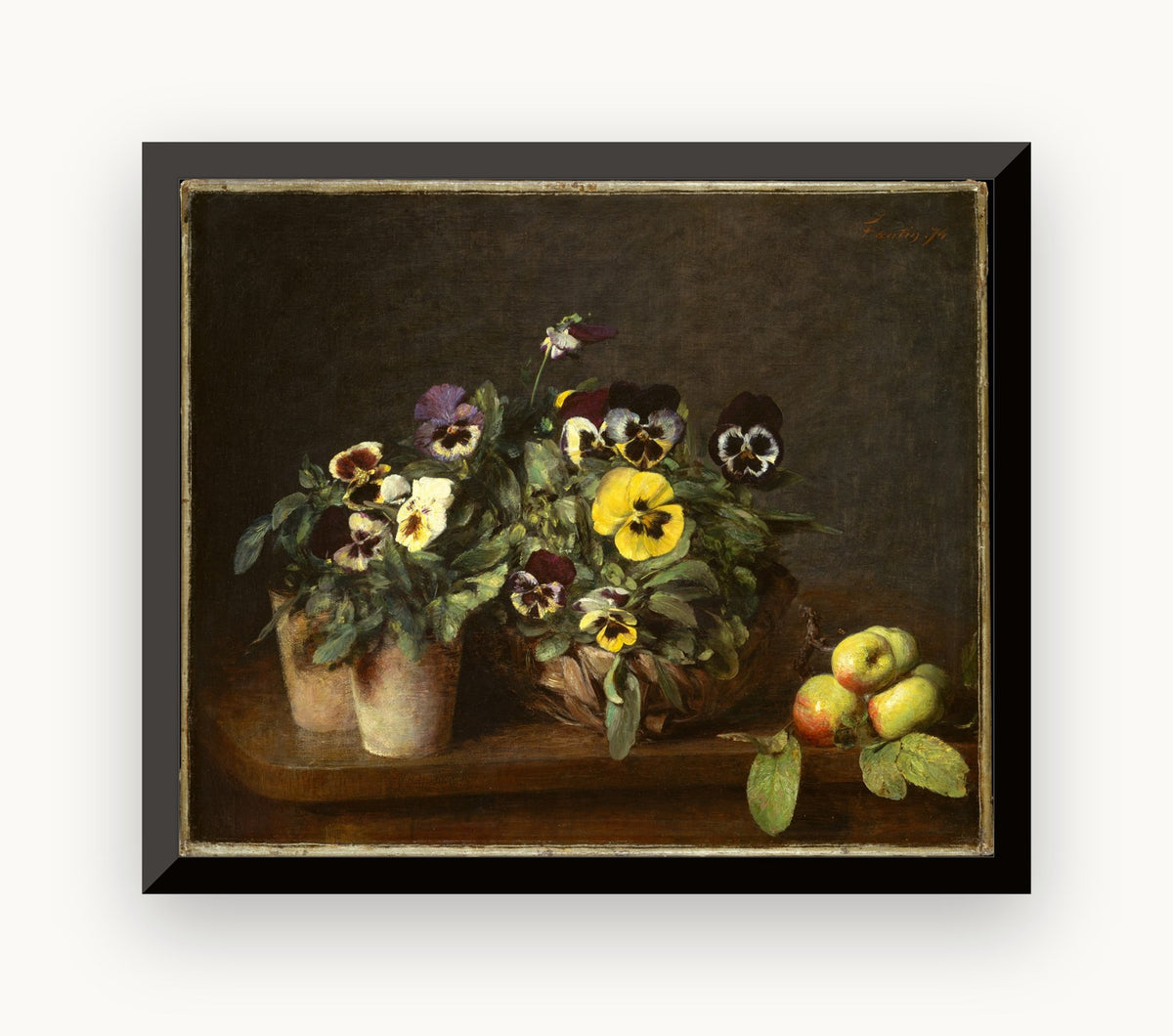 Natură moartă cu panseluțe — Henri Fantin-Latour