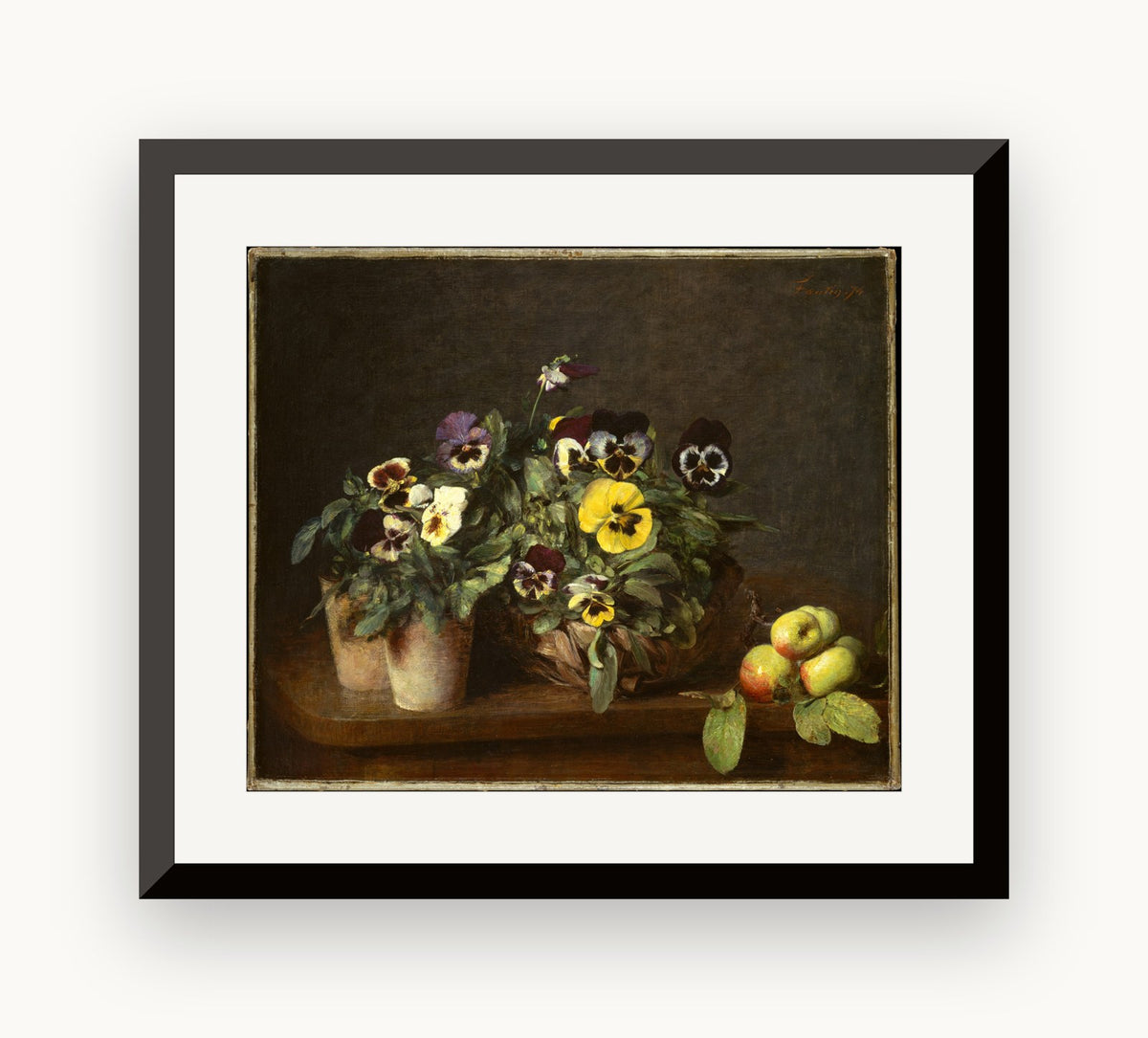 Natură moartă cu panseluțe — Henri Fantin-Latour