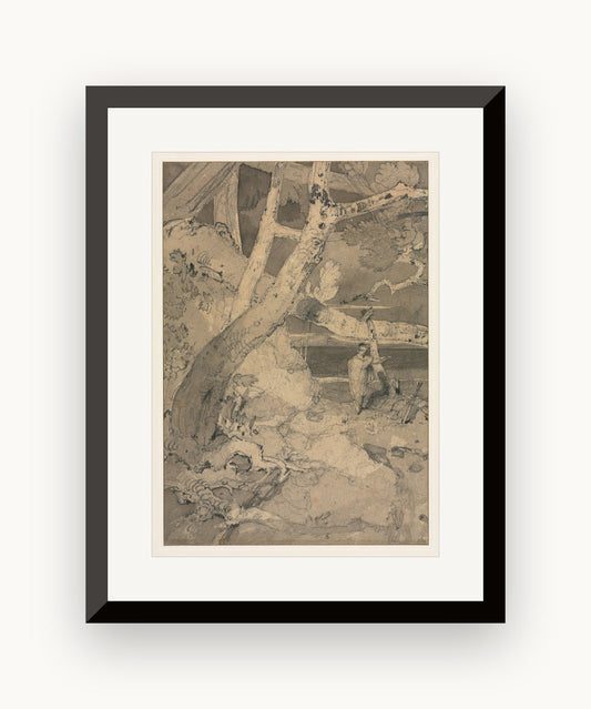 Călător într-un peisaj împădurit — John Sell Cotman