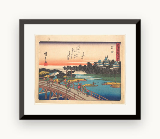 Yoshida, din seria „Cele 53 de stații ale drumului Tōkaidō" — Utagawa Hiroshige